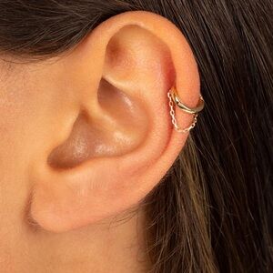 New w: Tags Adina Eden 14K Solid Gold Chain Ear Huggie